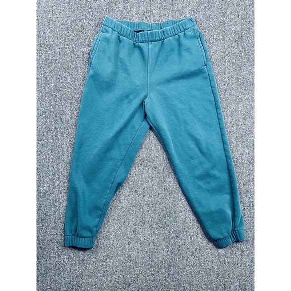 Hollister Y2K Fleece Joggers Large Teal Blue Relaxed Fit Sweatpants Streetwear — photo 2
